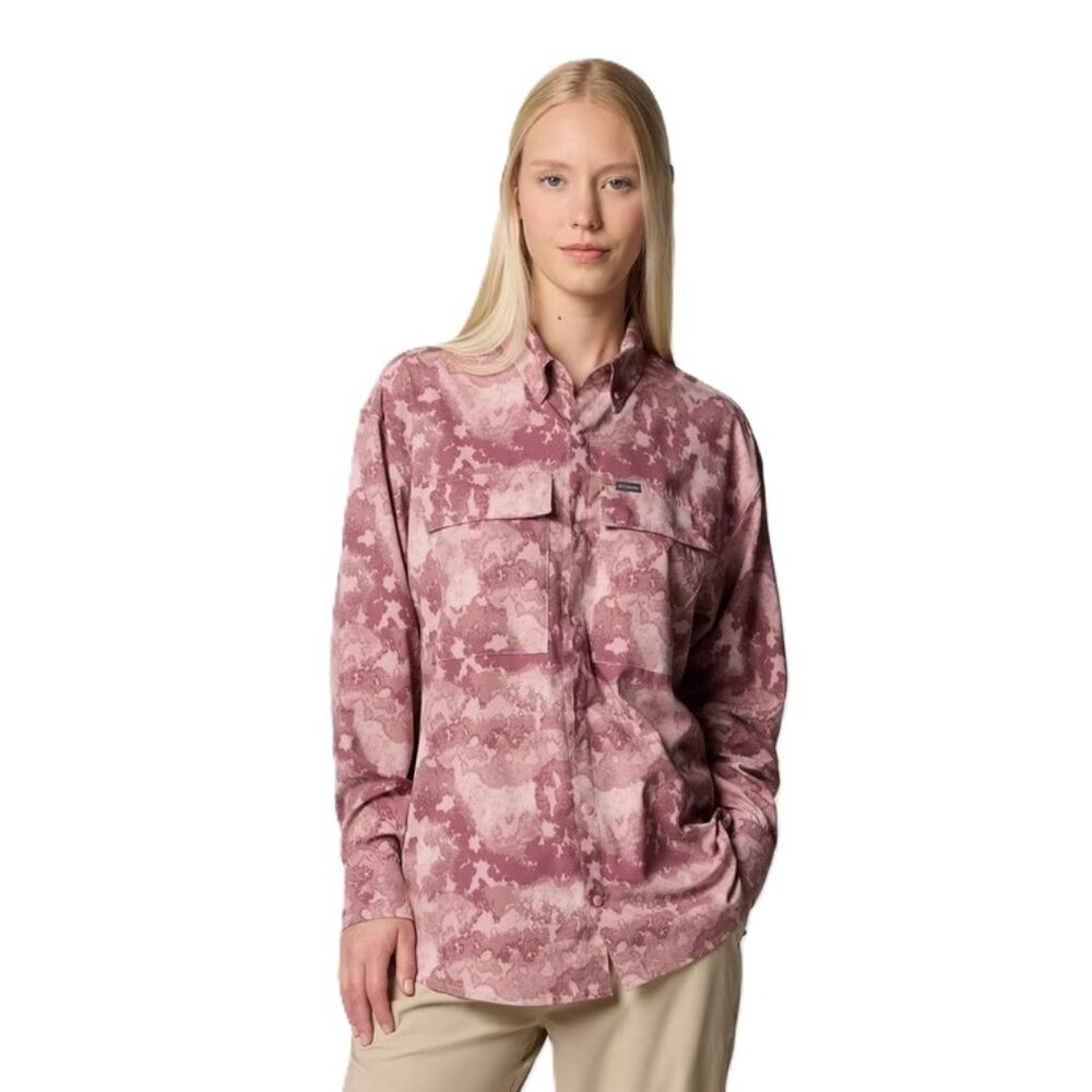 NEW Columbia Women's Tie Dyed Elevated View Utility Long Sleeve Shirt XXL
